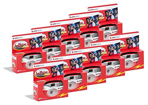 AgfaPhoto Lebox Flash 400 - 10 Unidades Agfa - Câmeras descartáveis - câmara instantânea, flash incorporado, filtro luz solar