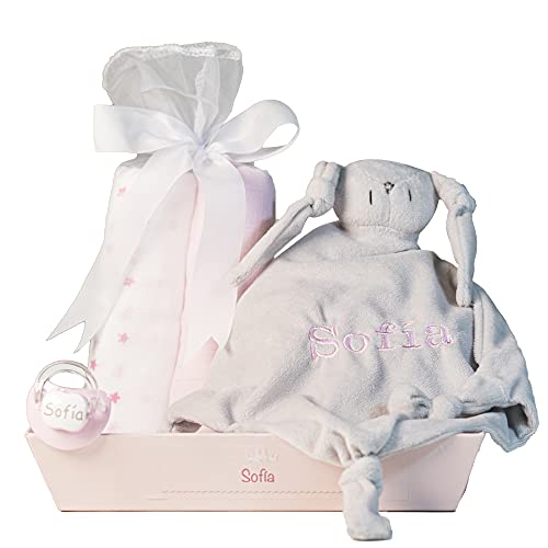 Peluche BEBE DE PARIS (Rosa - 25 x 10 x 20 cm) BebeDeParis - Conjuntos de presente para bebê - rosa, 25x10x20cm, chupetes personalizados, nome do bebé