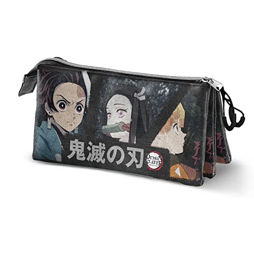 Estojo Triplo FAN 2.0 Karactermania Demon Slayer - Taisho (Preto) KARACTERMANIA - Estojos para canetas e lápis - tripla, compartimentos, material rígido, design moderno