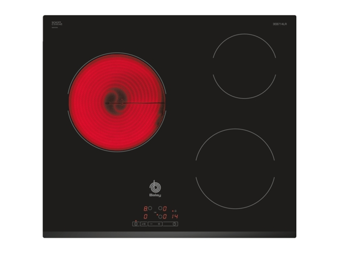 Placa de Vitrocerâmica BALAY 3EB714LR (Elétrica - 59.2 cm - Preto) Balay - Cooktops - vitrocerâmica, 59.2 cm, preto