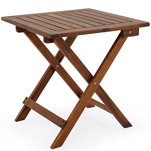 Mesa de Jardim de Madeira de Acácia CASARIA | 46 x 46 cm - Preto Casaria - Mesas dobráveis - madeira, acacia, 46x46cm, preto