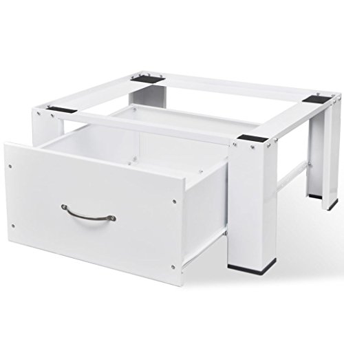 Base para Máquina de Lavar Roupa vidaXL com Furo Branco 60x40cm vidaXL - Eletrodomésticos - furo branco, 60x40cm