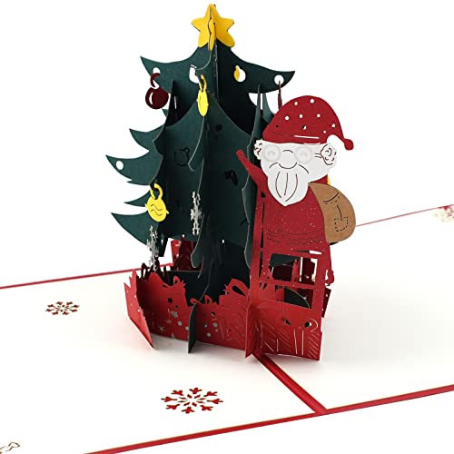 Cartão de Felicitação NEGSAIY 3D Papai Noel e Árvore Negsaiy - Cartões de cumprimentos e de nota - cartão, felicitação, papai noel, árvore