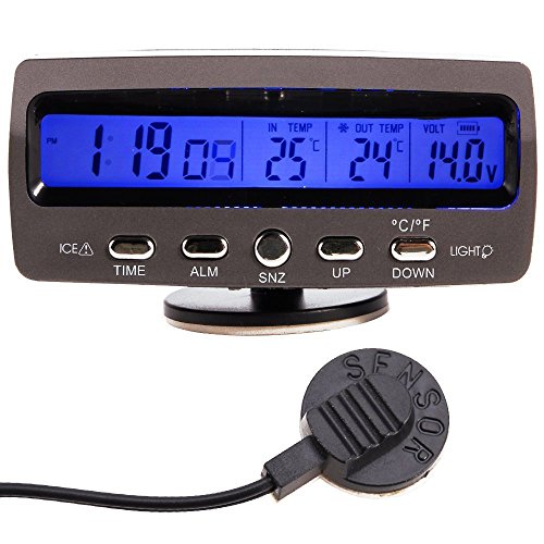 Termómetro para Carros WINGONEER 12V LCD WINGONEER - Acessórios para painel de veículo - 12V, lcd, despertador, -50c a 70c