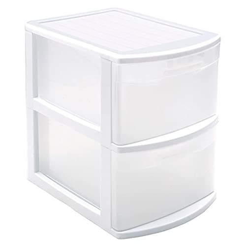 Armário Organizador TAMESIS Branco (40x28.5x39cm) Chino Antonio - Gavetas de armazenamento doméstico - 2 gavetas, 3 prateleiras, fecho a chave, resistente ao pó