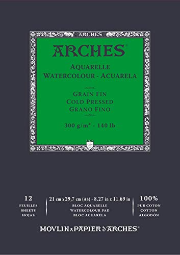 Bloco de Desenho ARCHES Aquarell 100% Fine 300G Fila - Papel de impressora e copiadora - aquarela, 300g, fine