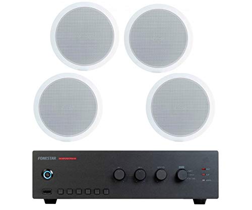 Fonestar Pack Ahorro 100 Amplificador Prox-30+4 Altavoces De Techo Gat-601 FONESTAR - Alto-falantes - amplificador, altavoces de parede, 2 entradas, 3 saídas