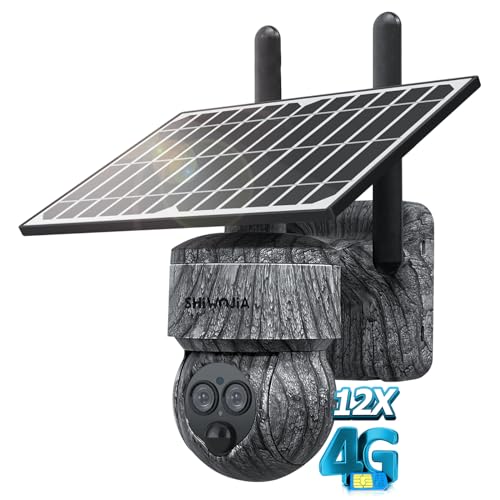 Câmara de Vigilância SHIWOJIA 12X Zoom Camara Vigilancia 4G Exterior Solar com Tarjeta SIM SHIWOJIA - Câmeras de vigilância - 12x zoom, 4g, solar, tarjeta sim