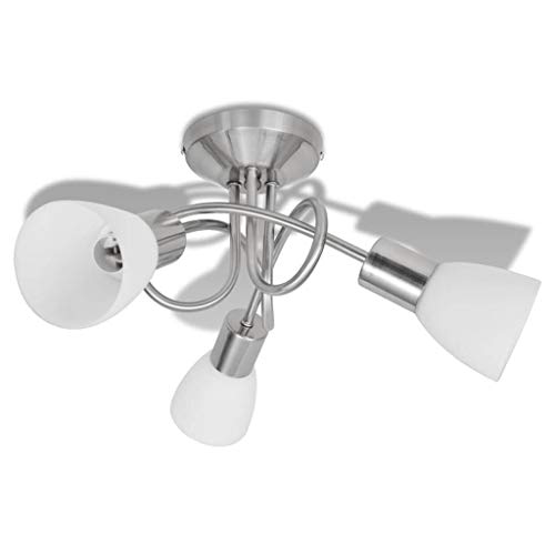 Candeeiro de Teto VidaXL com Tonalidades de Vidro para 3 Lâmpadas vidaXL - Luminárias Decorativas - candeeiro, teto, vidaxl, tonalidades, vidro, 3 lâmpadas