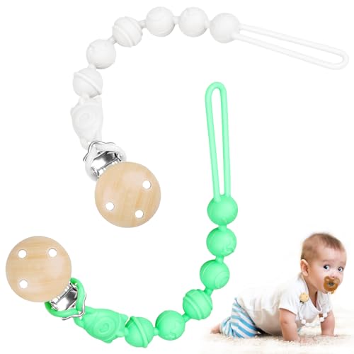 Porta-Chupetas ZIVACATE Silicone com Resorte Ajustável 2 Pacotes (1 Un) De una Pieza & Ligero - Cuidados com a higiene oral - silicone, resorte ajustável, 2 pacotes
