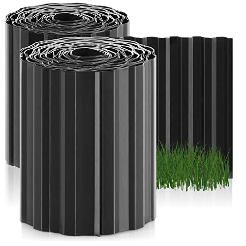 Bandeira de Relva COM-FOUR 2X Border 20x900 cm com-four - Limites e bordas de jardim - plástico, flexível, ajustável, fronteira