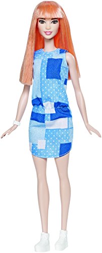 Boneca MATTEL Barbie Girl Patchwork Denim Barbie - Brinquedos - barbie, fashionista, patchwork denim, azul e branco