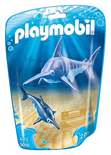 Playmobil 9068 Aquário com Tubarão e Cachorro Azul (Jogos de Sociedade) PLAYMOBIL - Bonecos de ação e brinquedo - aquário, tubarão, cachorro azul, 2,4 cm