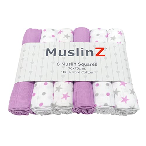 Panos de Cuidado MUSLINZ 6pk bebé Muslin Cuadrados Burp MuslinZ - Toalhas - muslins, bebé, burp