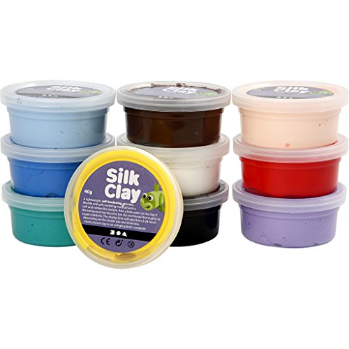Kit de Artesanato SILK CLAY Basic I Conjunto de Argila 10 Unidades Creativ - Materiais de cerâmica e escultura - 10 unidades, 40g cada, leve, pintável