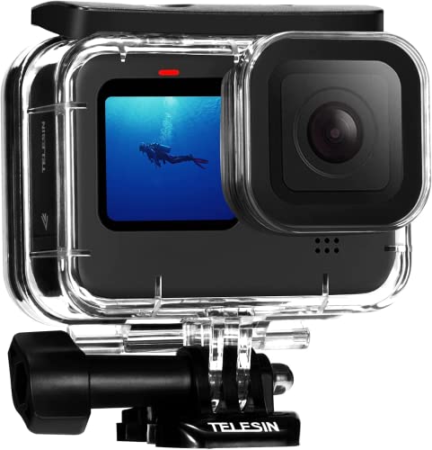 Capa Telesin 60M Impermeável para Action Cam Hero 12/11/10/9 Preto TELESIN - Acessórios de áudio - impermeável, policarbonato, resistente a riscos, preto