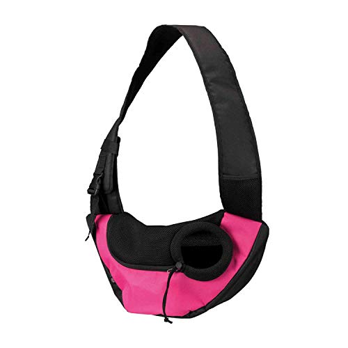 Mochila Transportadora para Cão TRIXIE Sling Rosa e Preto (50 x 25 x 18 cm) TRIXIE - Transportadoras e gaiolas para animais de estimação - transportadora, cão, rosa, preto