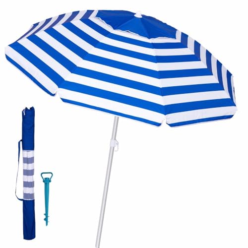 Guarda-Sol de Jardim LOLAHOME com Suporte de Areia (180 x 180 cm) LOLAhome - Guarda-sóis e toldos de exterior - guarda-sol, jardim, suporte de areia, 180x180 cm