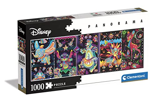 Puzzle CLEMENTONI High Quality Collection Desenhos Animados (Idade Mínima: 12 Anos - 1000 Peças) CLEMENTONI - Quebra-cabeças de encaixar - 1000 peças, formato panorâmico, Disney Panorama, 12 anos