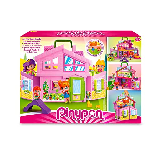 Boneco PINYPOON Pinypon Casa Rosa Maletin Pinypon - Brinquedos - boneca, casa, mobiliada, amovível, divisões