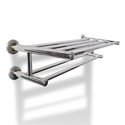 Suporte para Toalhas de Banho VIDAXL (Aço Inoxidável - 8.5x14x2 cm) vidaXL - Suportes e porta-toalhas - aço inoxidável, 6 tubos, 60 cm, parede