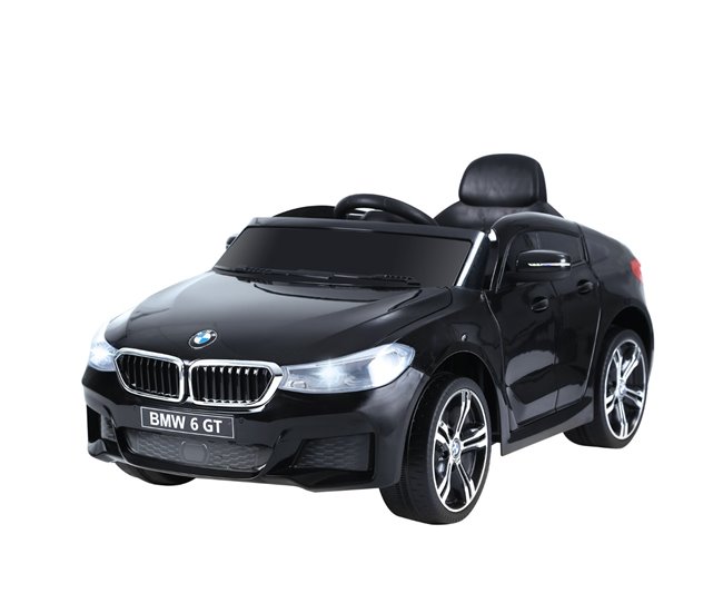 Carro Elétrico HOMCOM BMW 6GT (Preto - 106x64x51cm) HOMCOM - Veículos elétricos de passeio - licença oficial, pedal, telecomando, portas funcionais