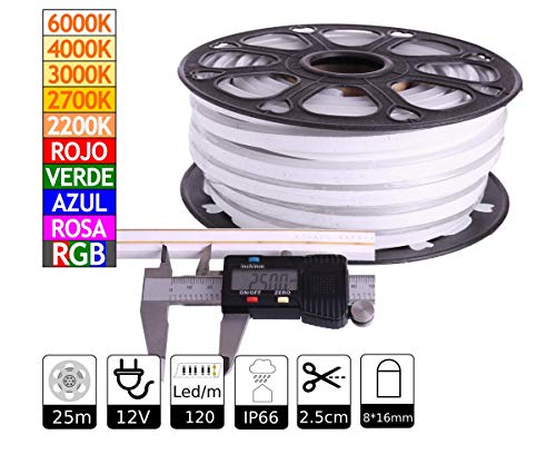 Fita de Luz Neon Led 12V 8X16Mm Smd2835 25M Jandei - Fios e cordões de luz - fita, luz neon, led, 12V