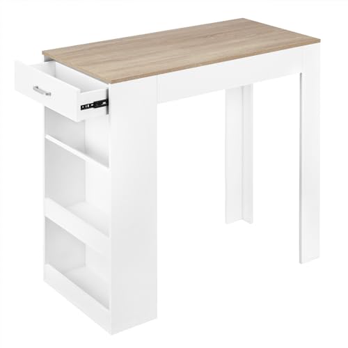 Mesa de Apoio WOLTU | Branco (Cozinha e Casa de Banho) WOLTU - Conjuntos de móveis - 2 gavetas, armário inclinado, prateleira lateral