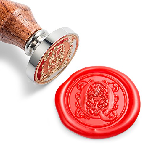 Carimbo de Cera MC EAL 30mm - Q Vermelho Shinmor - Suprimentos de envio - carimbo, cera, 30mm, vermelho, latão prateado, madeira