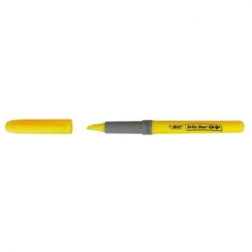 Marcador BIC Grip Highlighter Yellow 1 peça(s) (Escrita) BIC - Marcadores - amarelo, BIC Grip, fluorescente