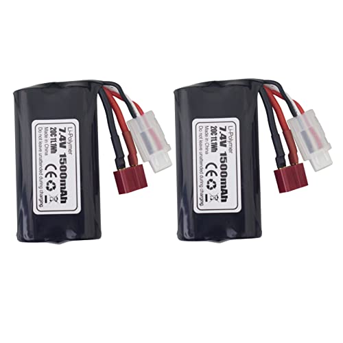 Bateria Recarregável ZYGY 2PCS 7.4V 1500mAh T-Plug para Wlotys ZYGY - Baterias - 