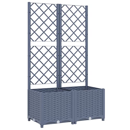 Vaso de Planta com Rede VidaXL | Cinzento Escuro - 80 x 40 x 136 cm vidaXL - Móveis de exterior - rede, cinzento escuro, 80x40x136cm