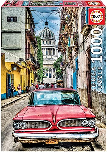 Puzzle 2D JUMBO Classic Cars - Oldtimer in Havanna (1000 peças) EDUCA - Quebra-cabeças de encaixar - puzzle, 2d, jumbo, classic cars, oldtimer, havanna