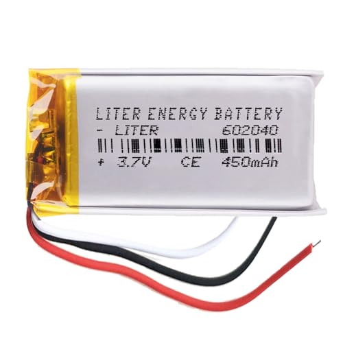 Bateria de Polímero de Lítio 3.7V 450mah 1.665Wh 1S 5C Liter Energy Battery Recargable com Pcm Termistor Ntc Smartwatch Liter Energy Battery - Baterias - bateria, polímero de lítio, 3.7V, 450mah, 1.665Wh, smartwatch