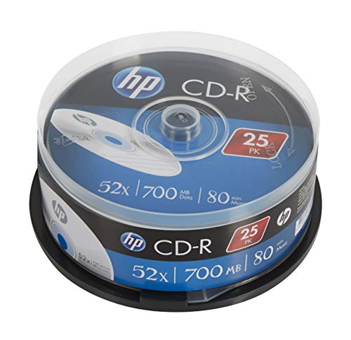 CD-R HP 52x, 700 MB, 80 min CRE00015-3 (25 unidades) HP - Mídias vazias - 700 MB, 52x, 80 min, 25 unidades
