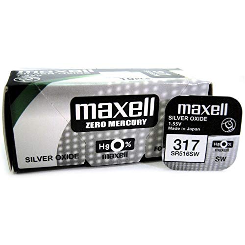 Pilhas Não Recarregáveis MAXELL SR516SW (1 unidades) Maxell - Baterias - sr516sw, 1,55V, lítio-oxidado de prata, preto