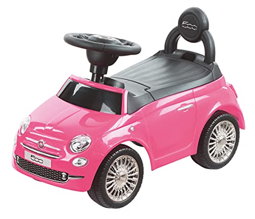 Andador Infantil TURBO CHALLENGE Fiat 500 (Rosa) Ferti - Veículos de empurrar e pedalar - rodas macias, roda giratória, segurança, alavanca