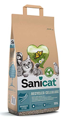 Areia para Gato SANICAT Clean&Green (10L) SANICAT - Areia de gato - fibra de poliéster, biodegradável, absorve 500%, fácil de limpar