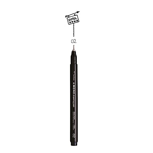 Caneta de Feltro TOMBOW Mono 02 Preto Ponta Fina Tombow - Canetas - ponta fina, preto opaco, tinta pigmentada