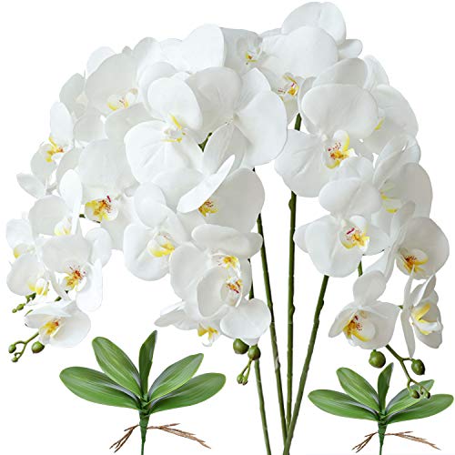 FLORES ARTIFICIAIS Fagushome 4 Peças Flores Artificial Orchid Phalaenopsis Butterfly FagusHome - Flores artificiais - fagushome, 4 peças, orchídea, phalaenopsis