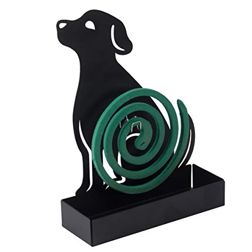 Porta Mosquiteira SPIRAL DOGS De Perro Preto (Branco - Alumínio - 17 x 5 x 18 cm) Baroni - Suportes de incenso - 17 x 5 x 18 cm, alumínio, preto, branco