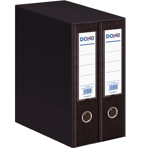 Dossier DOHE 2 Argolas (Preto - Polipropileno - A4) DOHE - Pastas Organizadoras - 520 folhas, a4, lombas 7 cm, capa rígida