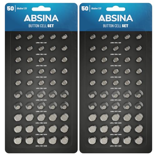 Pilhas ABSINA Alcalinas (100 Unidades) (Recondicionado Como Novo) ABSINA - Baterias - alcalina, lr41, recondicionado, 1,5v