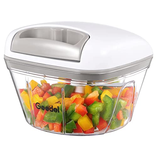 Picador de Alimentos GEEDEL 3 em 1 (Branco - 0.9 L) GDL - Fatiadores de cozinha - 3 em 1, 0.9 L, picar, moer, amassar