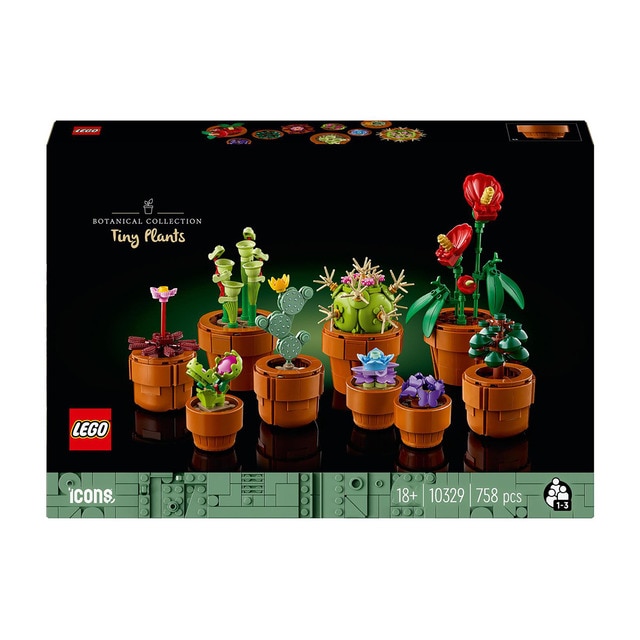 LEGO Icons: Plantas diminutas - 10329 (Idade mínima: 18 - 1.200 peças) LEGO - Blocos de encaixe - lego icons, plantas diminutas, 10329, adultos, construção, jardineiras