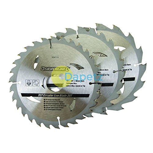 Conjunto de Discos para Serra Circulares SILVERLINE 934115 Silverline - Lâminas de serra - serra circulares, alumínio, 150 cm