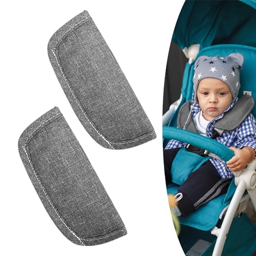 Almofadas para Correias de Segurança GRAY & WILD DHSBGWSX - Móveis para bebês e crianças pequenas - algodão, linho, cinzento, 16x61cm