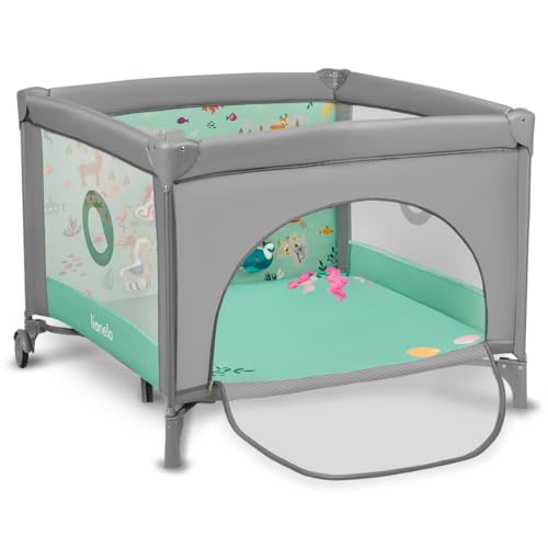 Berço de Viagem LIONELO Mila (100 x 100 cm) LIONELO - Móveis para bebês e crianças pequenas - 100 x 100 cm, 6 meses, espuma T25, brinquedos, entrada lateral