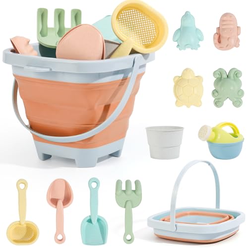 Jogo de Areia EUAKEE 11 Peças (Laranja) Euakee - Brinquedos - 11 peças, silicone, design plegável, fáceis de agarrar