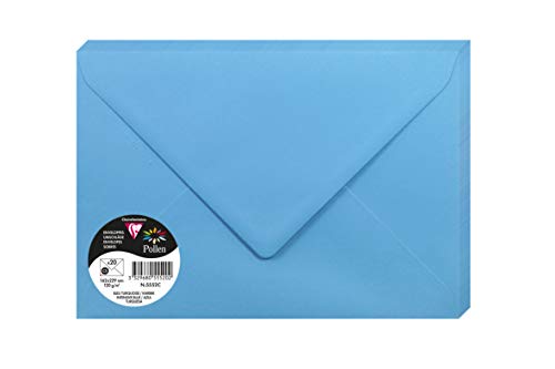 Caixa 20 Envelopes C5 Azul Turquesa 162X229Mm Clairefontaine - Envelopes - 20 envelopes, C5, 162x229mm, alta qualidade